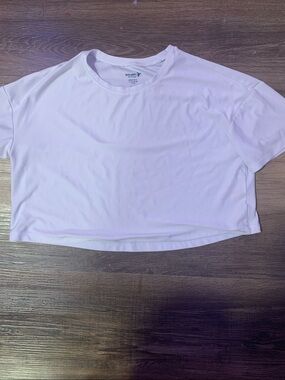 Old Navy White Cropped Crew Tee - kids